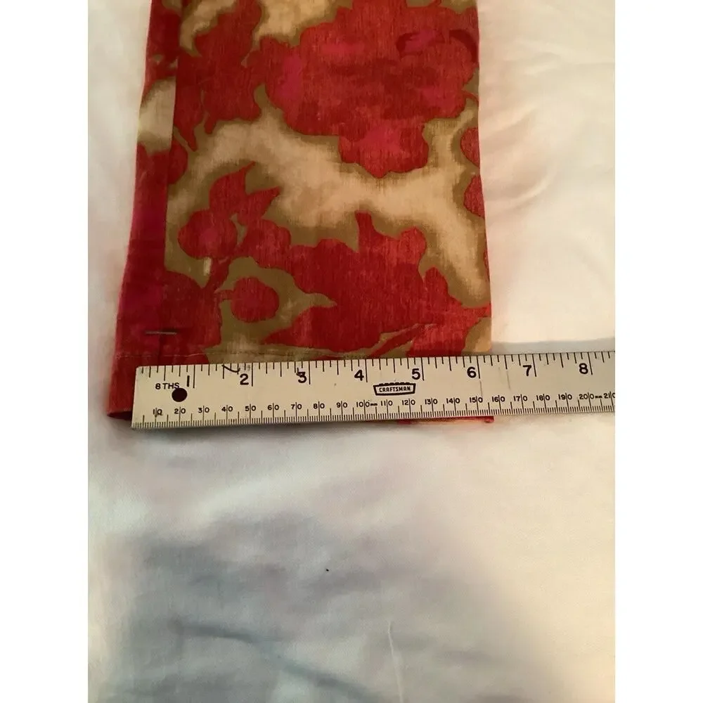 Sigrid Olsen Sport Women's Pink/Beige Floral Pattern‎ Ankle Pant Slacks SZ 6
